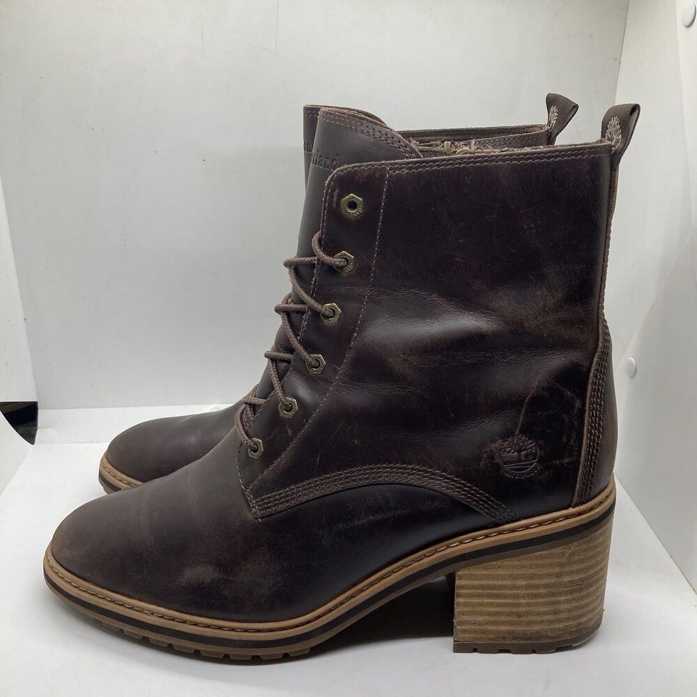 Timberland Boots Womens Size 11 Brown Sienna Ankle Leather Lace Up A24TW